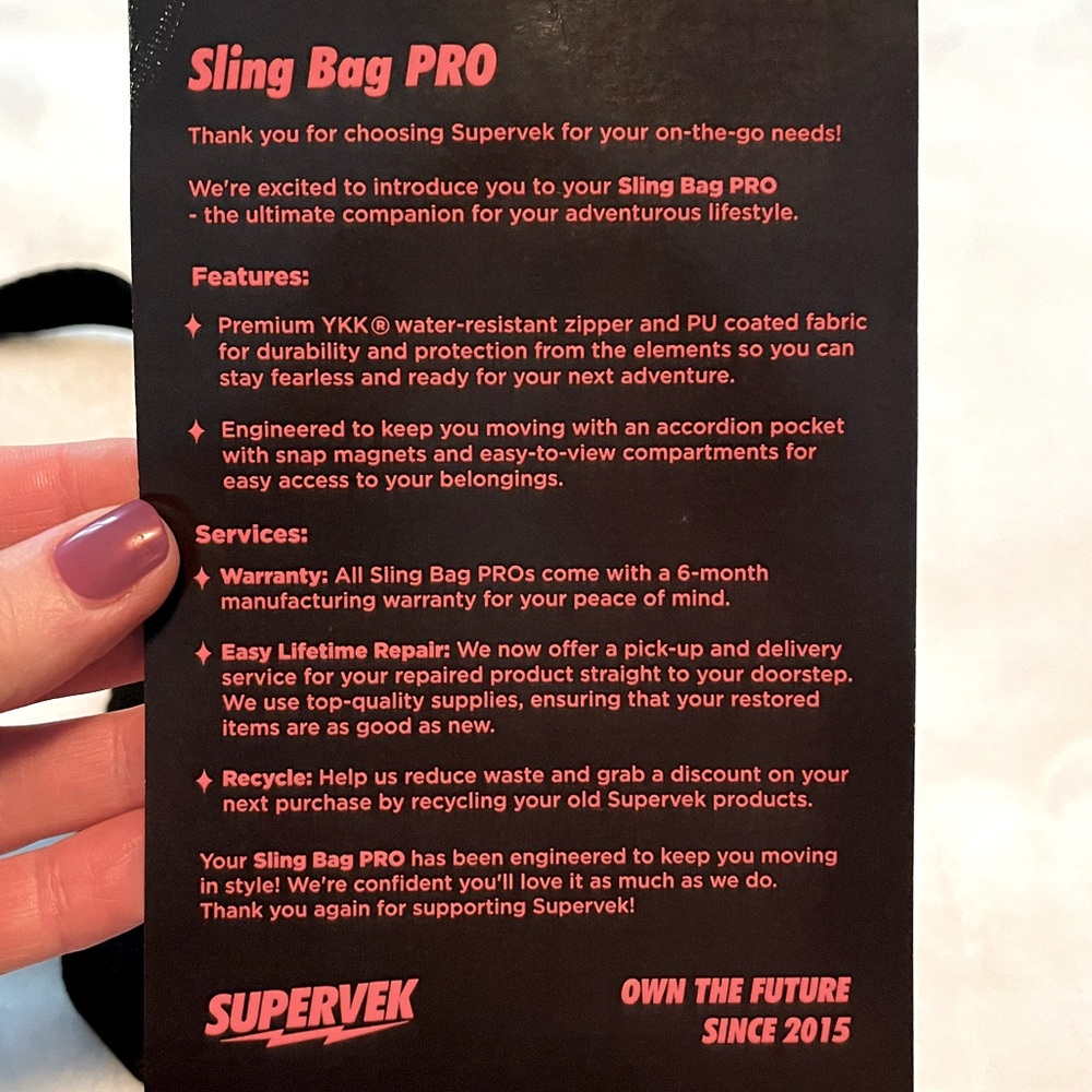 NWT Supervek Sling Bag Pro Crossbody Bag - Picture 13 of 13